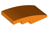 Brick Curved 4 x 2 No Studs in Orange