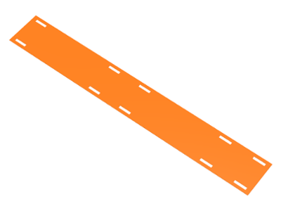 Sheet, 4.5 x 31 Rectangle with Ten Rectangular Holes in Orange