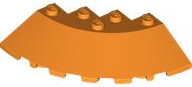 Brick Round Corner 6 x 6 with 33° Slope and Facet Cutout in Orange