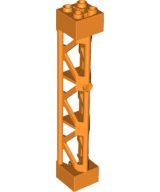 Support 2 x 2 x 10 Girder Triangular Vertical - Type 4 - 3 Posts, 3 Sections in Orange