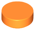 Tile Round 1 x 1 in Orange
