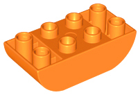 Duplo Brick 2 x 4 Curved Bottom in Orange
