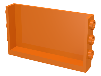 Panel 1 x 6 x 3 with Studs on Sides in Orange