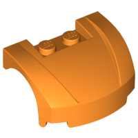 Vehicle Body, Wheel Arch / Mudguard 3 x 4 x 1 2/3 Low Profile, Curved Front in Orange