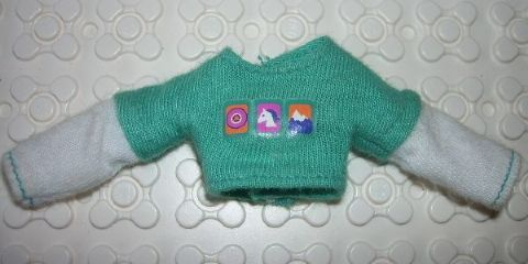 Scala, Sweater with White Sleeves in Light Turquoise