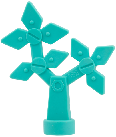 Duplo Flower, Faux Metal Bolts and Rivets Design, 8 Petals in Light Turquoise