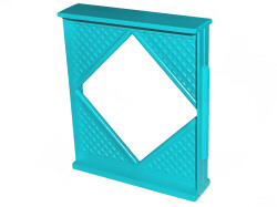Scala, Building, Wall, Diamond Shaped Window 8 x 2 x 8 in Light Turquoise