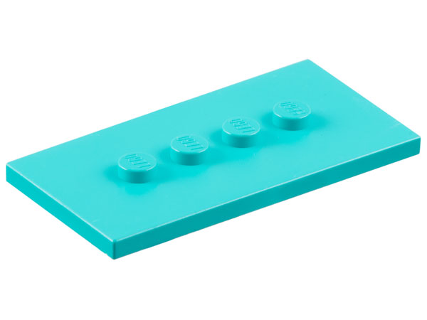 Scala, Plate Special 3 x 6 with 4 Inline Top Studs in Light Turquoise