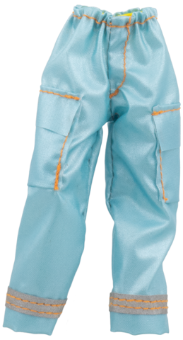 Scala, Trousers / Pants, Ski, Shiny with 2 Pockets and Orange Stitching in Aqua