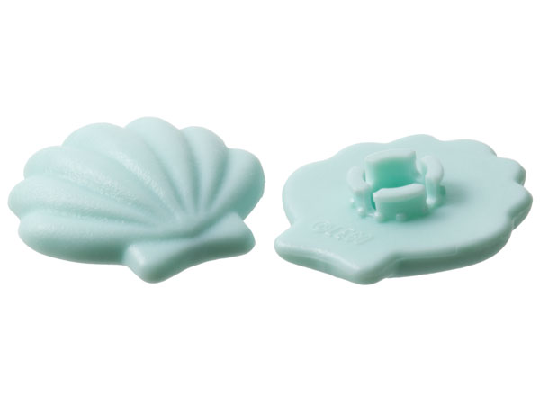 Clikits Icon, Shell 2 x 2 with Pin in Aqua