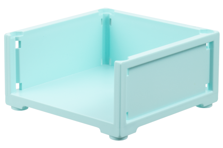 Scala, Container / Box 7 x 7 x 3 with 3 sides in Aqua