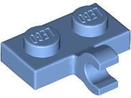 Plate Special 1 x 2 with Clip Horizontal on Side in Medium Blue