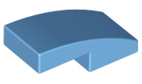 Brick Curved 2 x 1 No Studs [1/2 Bow] in Medium Blue