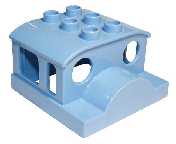 Duplo Train Steam Engine Cabin Roof 2 x 3 Studs in Medium Blue