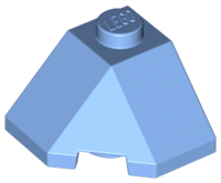Brick Wedged, Sloped 45° 2 x 2 Corner in Medium Blue