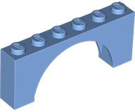 Brick Arch 1 x 6 x 2 - Thin Top without Reinforced Underside [New Version] in Medium Blue