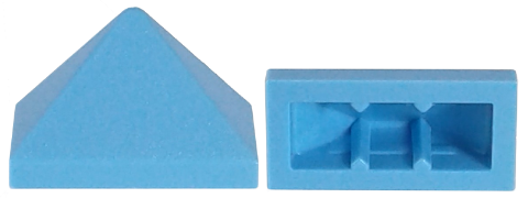 Brick Sloped 45° 2 x 1 Triple with Inside Stud Holder in Medium Blue