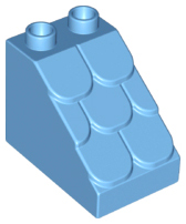 Duplo Brick 3 x 2 x 2 Slope Shingled in Medium Blue