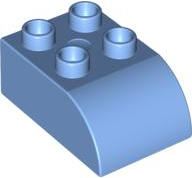 Duplo Brick 2 x 3 with Curved Top in Medium Blue