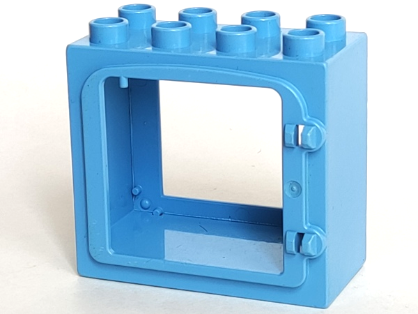 Duplo Door / Window Frame with Raised Door Outline in Medium Blue