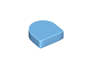 Tile Round 1 x 1 Half Circle in Medium Blue