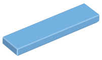 Tile 1 x 4 with Groove in Medium Blue