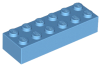 Brick 2 x 6 in Medium Blue