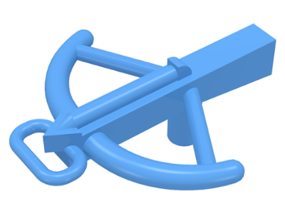 Weapon Crossbow and Bolt in Medium Blue