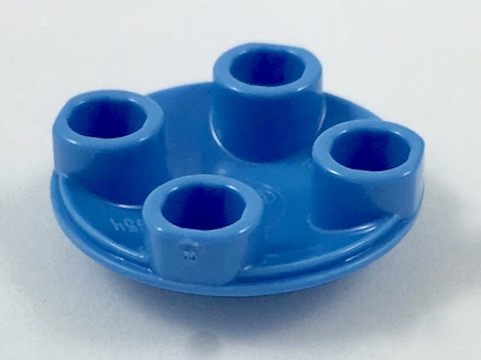 Plate Round 2 x 2 with Rounded Bottom [Boat Stud] in Medium Blue
