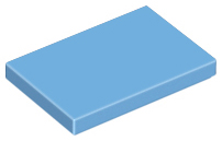 Tile 2 x 3 in Medium Blue