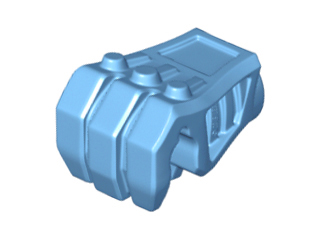 Large Figure Hand, Mechanical with Pin Hole and 3mm Bar Slot in Medium Blue