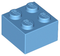 Brick 2 x 2 in Medium Blue