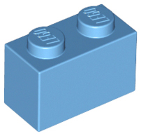 Brick 1 x 2 in Medium Blue