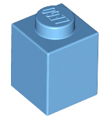 Brick 1 x 1 in Medium Blue