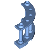 Fence Spindled 4 x 4 x 2 Quarter Round with 2 Studs in Medium Blue
