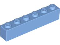Brick 1 x 6 in Medium Blue