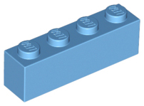Brick 1 x 4 in Medium Blue