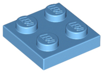 Plate 2 x 2 in Medium Blue