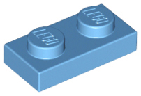 Plate 1 x 2 in Medium Blue