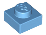 Plate 1 x 1 in Medium Blue