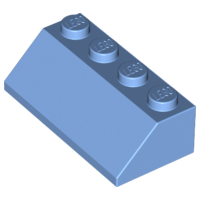 Brick Sloped 45° 2 x 4 in Medium Blue
