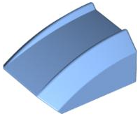 Brick Curved 2 x 2 with Lip, No Studs in Medium Blue
