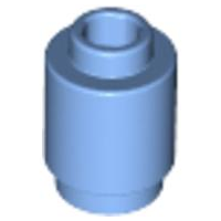 Brick Round 1 x 1 Open Stud in Medium Blue