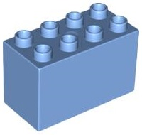Duplo Brick 2 x 4 x 2 in Medium Blue