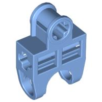 Technic Axle Connector 2 x 3 with Ball Socket, Open Sides in Medium Blue