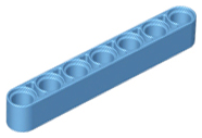 Technic Beam 1 x 7 Thick in Medium Blue