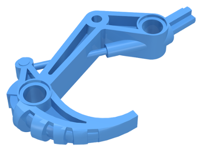 Large Figure Weapon, Claw Hook with Axle in Medium Blue