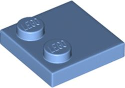 Plate Special 2 x 2 with Only 2 studs in Medium Blue