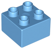 Duplo Brick 2 x 2 in Medium Blue