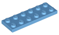 Plate 2 x 6 in Medium Blue